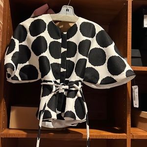 Garcia peplum small polkadot jacket